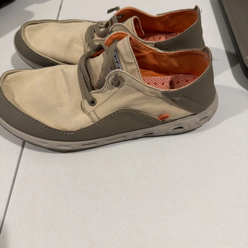 Columbia Mens Bahama Vent‎ PFG BI2658-267 Beige Casual Shoes Sneakers Size 10 W